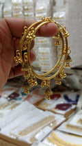 Antique Gold-Plated Jhumki Hoop Earrings