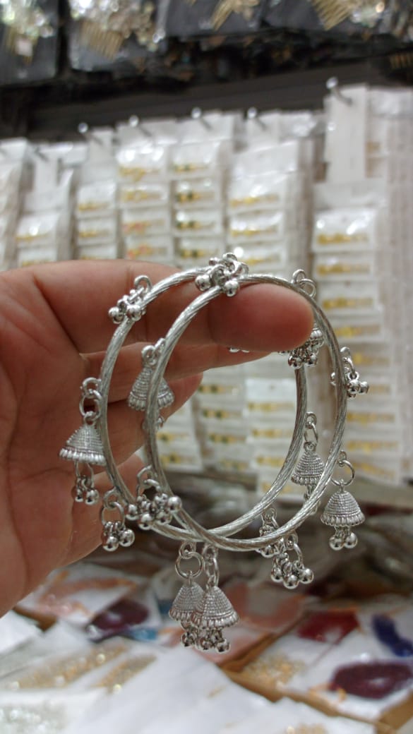 Antique Gold-Plated Jhumki Hoop Earrings